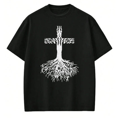 Christian Tee, Christian Faith Unisex T-Shirt/Hoodie/Sweatshirt HLT00 - Cross Roots God Jesus Christ Faith Religious Christian Gift T-Shirt