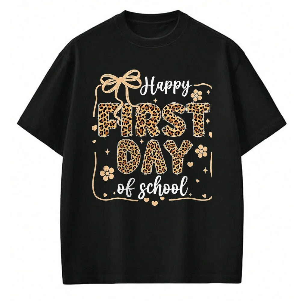 Best Student Shirt, Funny Back To School UnisexT-Shirt/Hoodie/Sweatshirt HLT00 - Cute Leopard Happy First Day of School for Teacher Girls Kid T-Shirt, Men, Black, 3X-Large