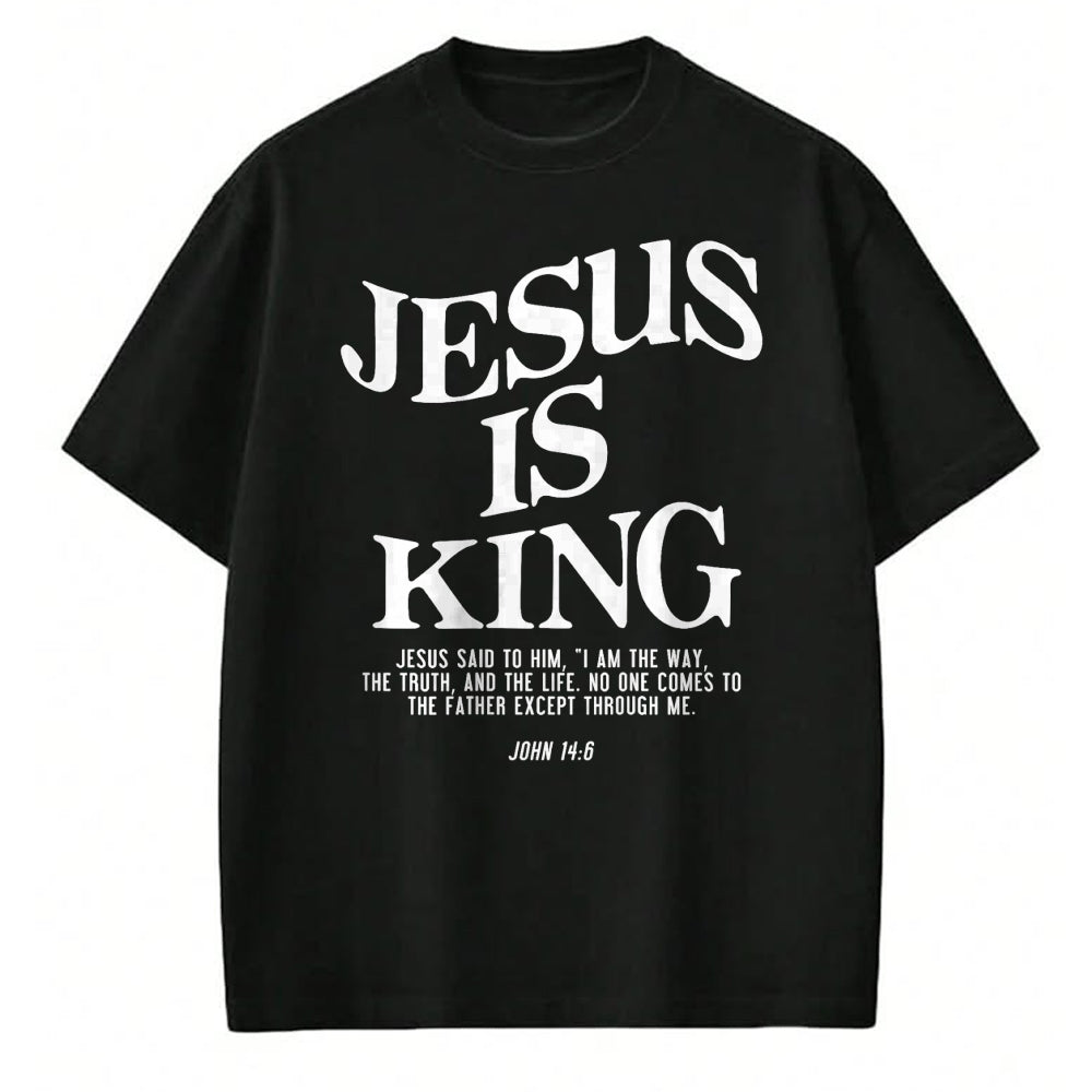 Christian Tee, Christian Faith Unisex T-Shirt/Hoodie/Sweatshirt HLT00 - Jesus Is King Jesus John 146 Costume Christian (On Back) T-Shirt (2)