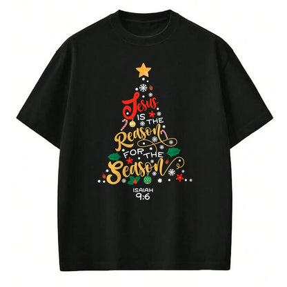 Christian Tee, Christian Faith Unisex T-Shirt/Hoodie/Sweatshirt HLT00 - Jesus Is The Reason For The Season Christian Christmas Tree T-Shirt