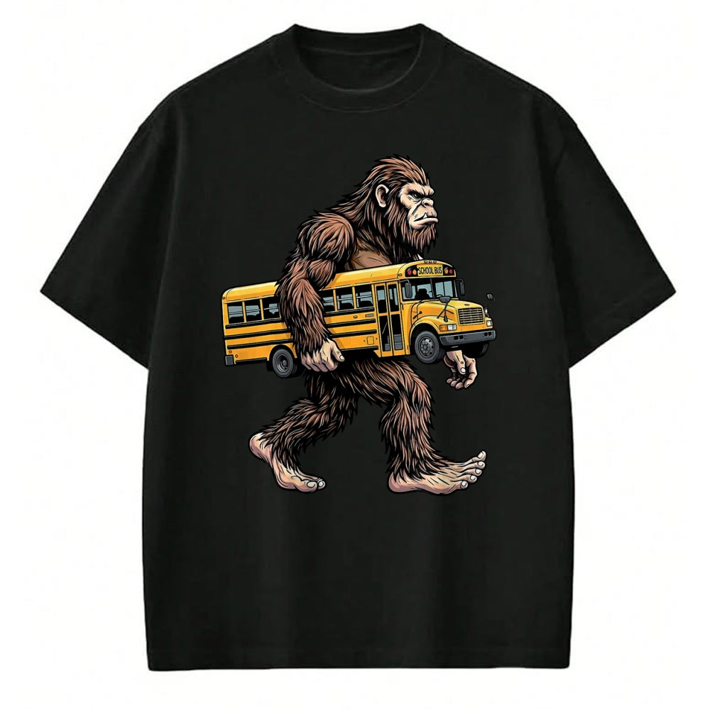 Best Student Shirt, Funny Back To School UnisexT-Shirt/Hoodie/Sweatshirt HLT00 - Bigfoot Carrying School Bus Funny Sasquatch Back to School T-Shirt