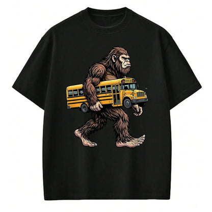 Best Student Shirt, Funny Back To School UnisexT-Shirt/Hoodie/Sweatshirt HLT00 - Bigfoot Carrying School Bus Funny Sasquatch Back to School T-Shirt