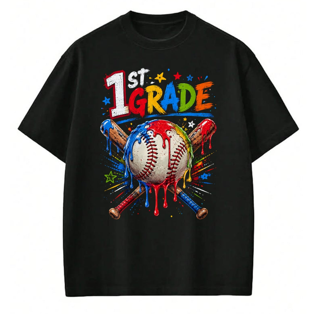 Best Student Shirt, Funny Back To School UnisexT-Shirt/Hoodie/Sweatshirt HLT00 - 1st Grade Back to School Baseball drip ice Cream T-Shirt