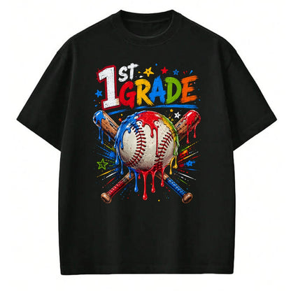 Best Student Shirt, Funny Back To School UnisexT-Shirt/Hoodie/Sweatshirt HLT00 - 1st Grade Back to School Baseball drip ice Cream T-Shirt