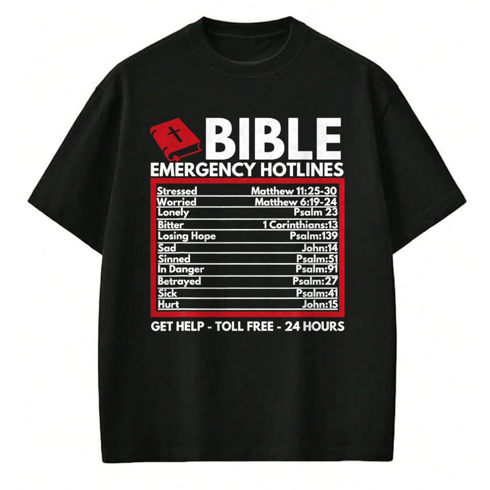 Christian Tee, Christian Faith Unisex T-Shirt/Hoodie/Sweatshirt HLT00 -  Bible Emergency Numbers - Funny Christian Bible & Jesus T-Shirt