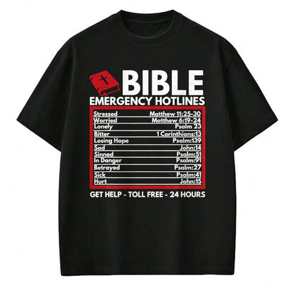 Christian Tee, Christian Faith Unisex T-Shirt/Hoodie/Sweatshirt HLT00 -  Bible Emergency Numbers - Funny Christian Bible & Jesus T-Shirt