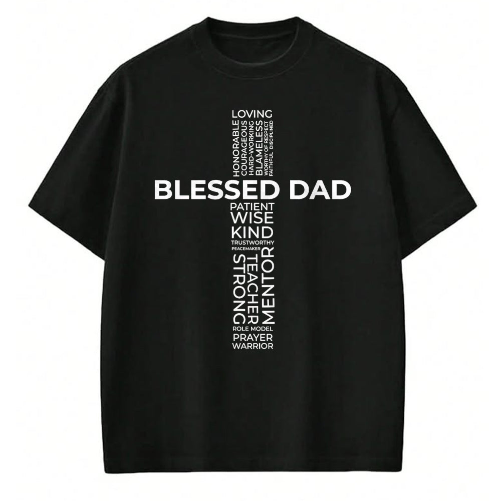Christian Tee, Christian Faith Unisex T-Shirt/Hoodie/Sweatshirt HLT00 - Christian Blessed Dad Cross Father_s Day Shirt T-Shirt