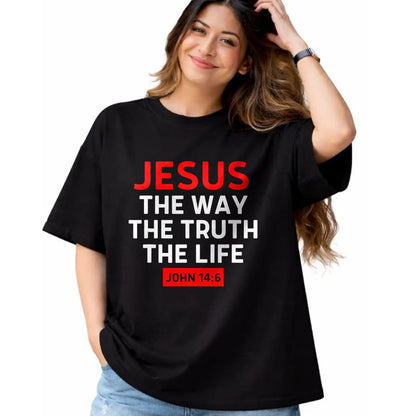 Christian Tee, Christian Faith Unisex T-Shirt/Hoodie/Sweatshirt HLT00 - Jesus The Way Truth Life John 14 6 Christian Bible Verse T-Shirt (2)