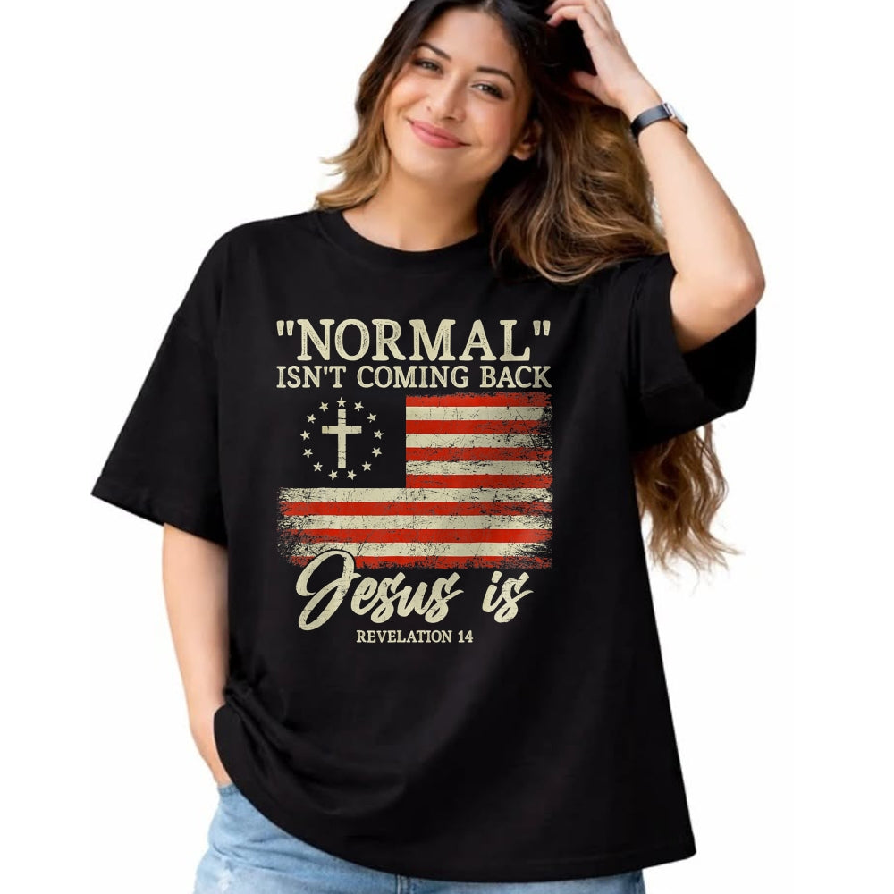 Christian Tee, Christian Faith Unisex T-Shirt/Hoodie/Sweatshirt HLT00 - Christian Normal Isn_t Coming Back Jesus Is Gift T-Shirt