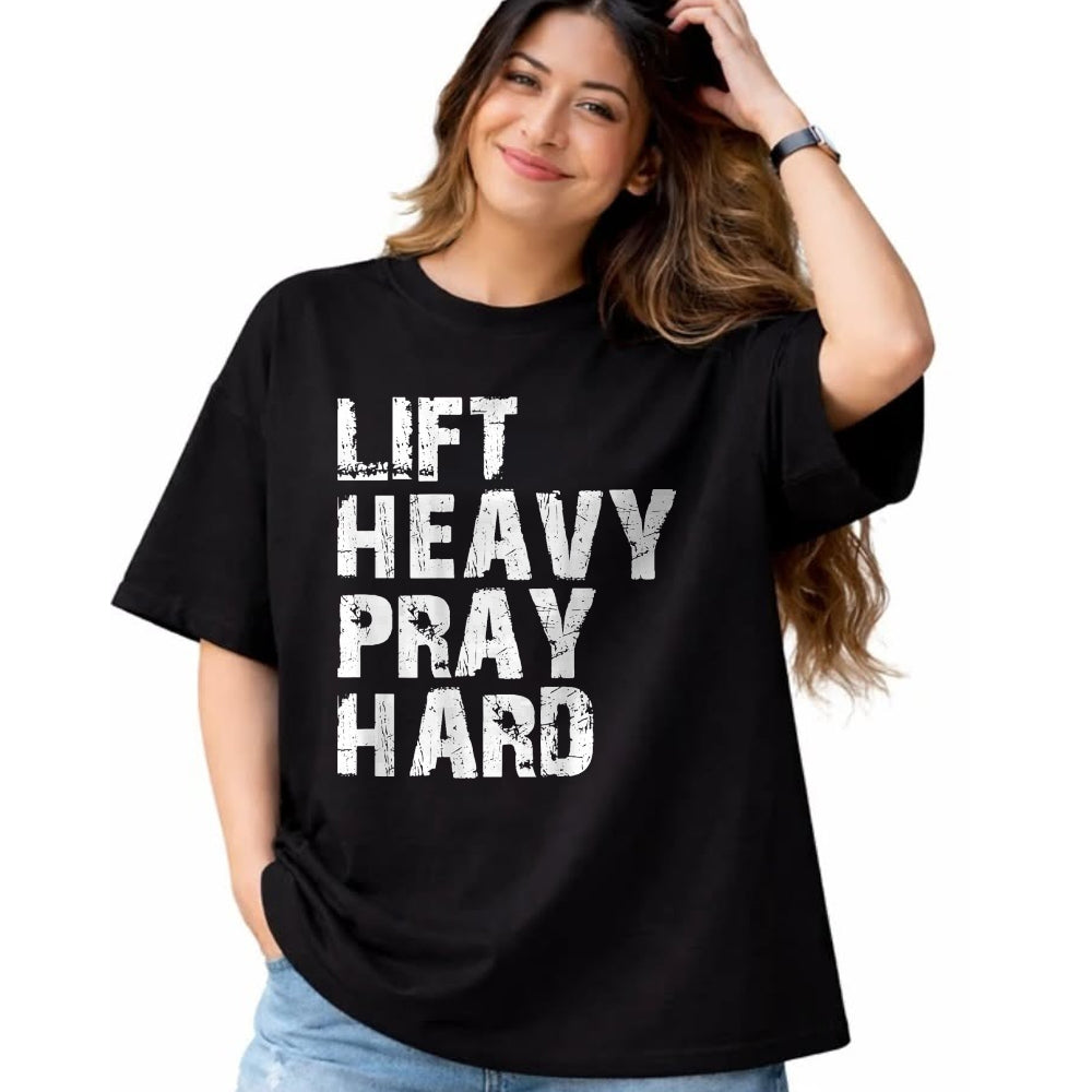 Christian Tee, Christian Faith Unisex T-Shirt/Hoodie/Sweatshirt HLT00 - Lift Heavy Pray Hard, Gym Christian Gift For Christian T-Shirt