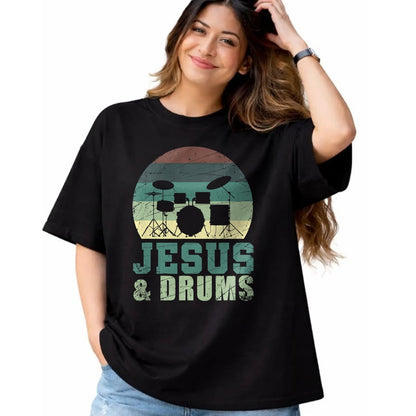 Christian Tee, Christian Faith Unisex T-Shirt/Hoodie/Sweatshirt HLT00 - Drummer Christian Religious Drums Player Gift Jesus T-Shirt