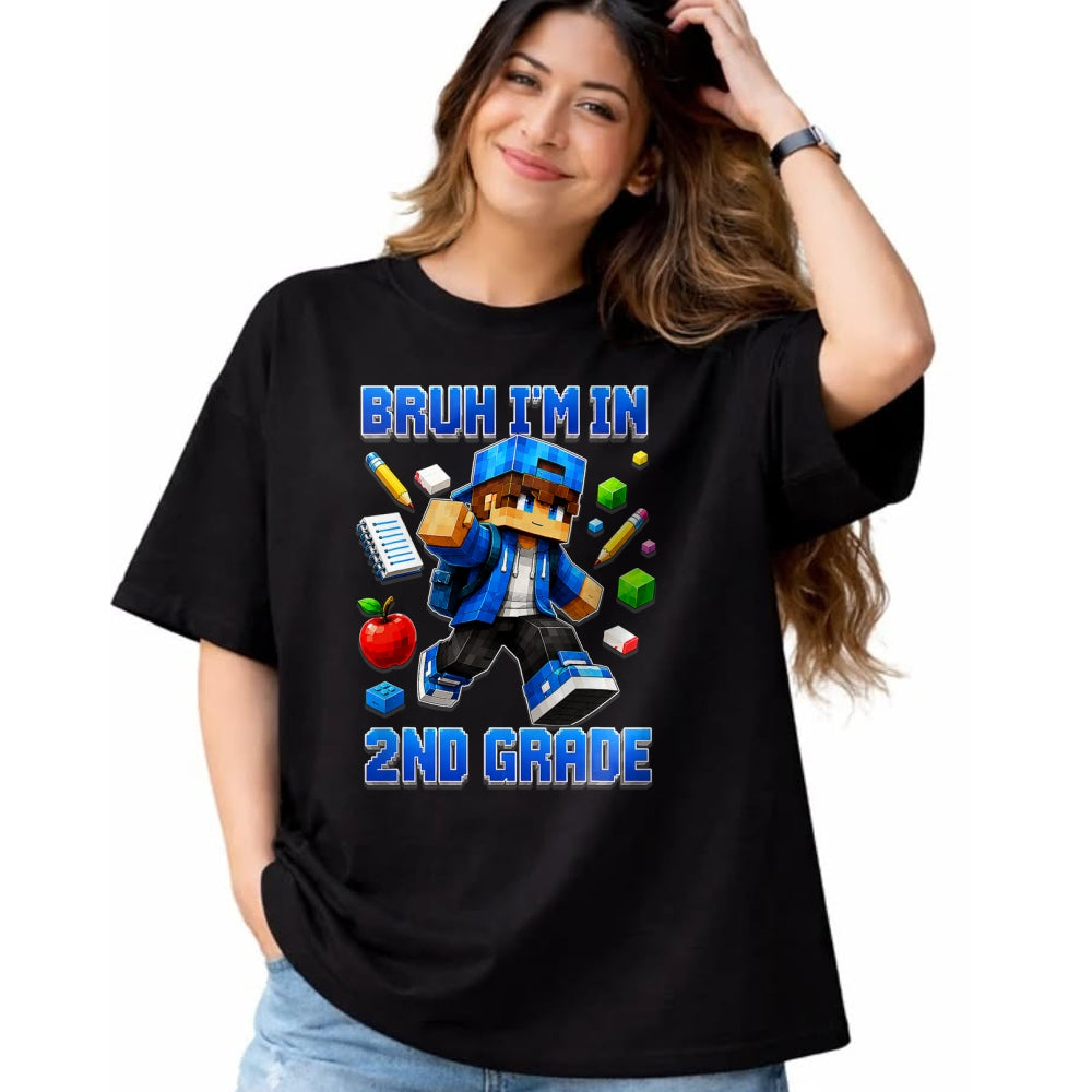 Best Student Shirt, Funny Back To School UnisexT-Shirt/Hoodie/Sweatshirt HLT00 - Bruh I_m in 2nd Grade Back to School Gamer Boy T-Shirt