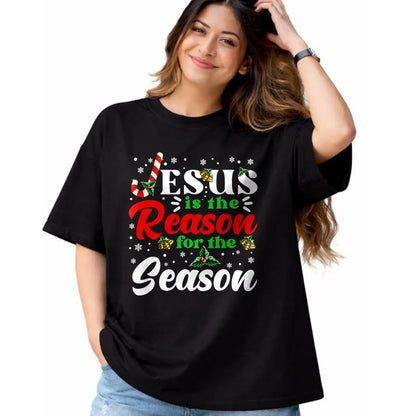 Christian Tee, Christian Faith Unisex T-Shirt/Hoodie/Sweatshirt HLT00 - Jesus Is The Reason For The Season Christmas X Mas Christian T-Shirt
