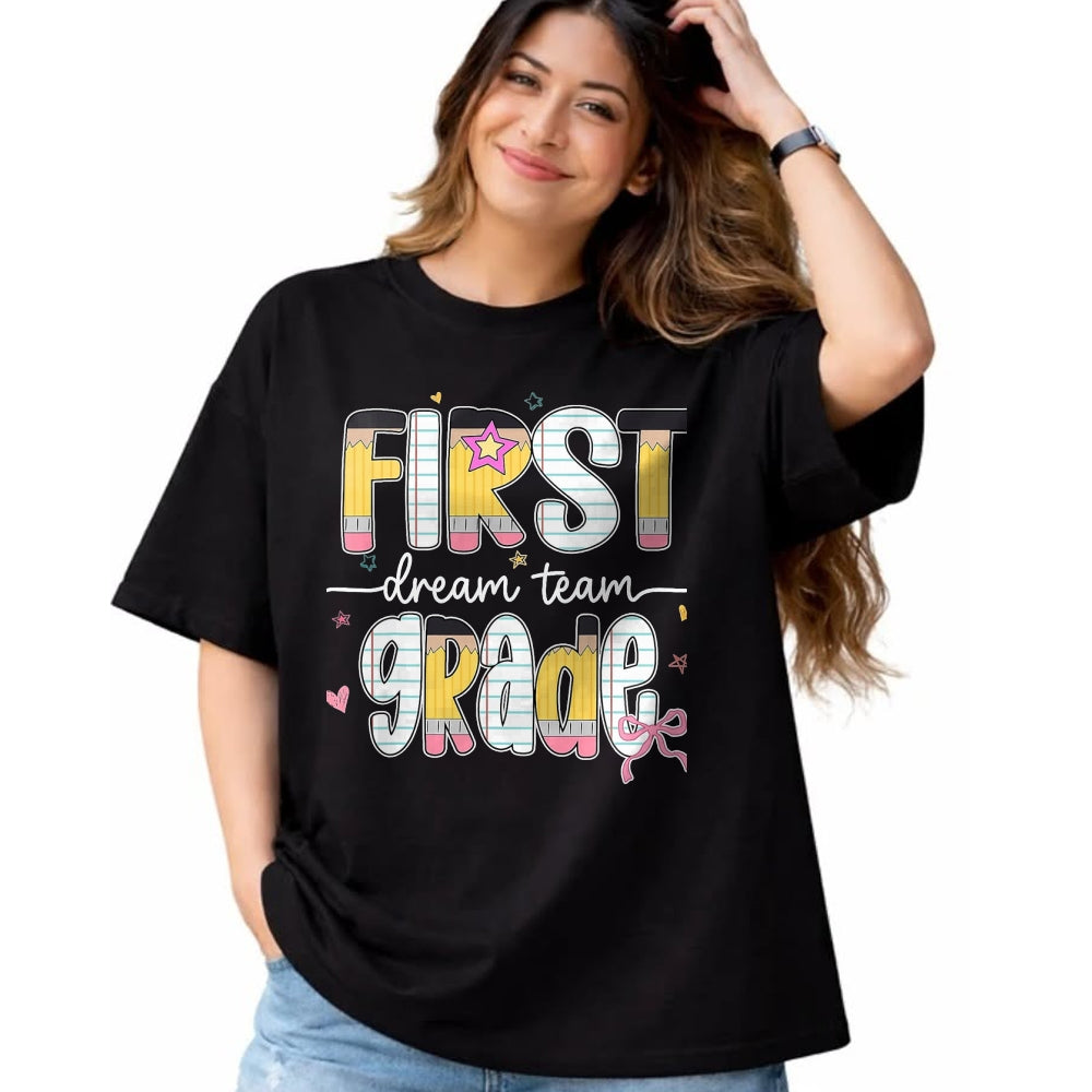 Best Student Shirt, Funny Back To School UnisexT-Shirt/Hoodie/Sweatshirt HLT00 - 1st Grade Dream Team Back to School Teacher Student Kids T-Shirt, Men, Black, 3X-Large