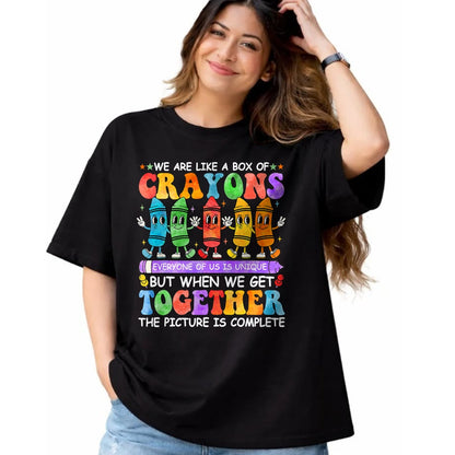 Best Student Shirt, Funny Back To School UnisexT-Shirt/Hoodie/Sweatshirt HLT00 - Funny Teacher We are Like A Box of Crayons Back to School T-Shirt