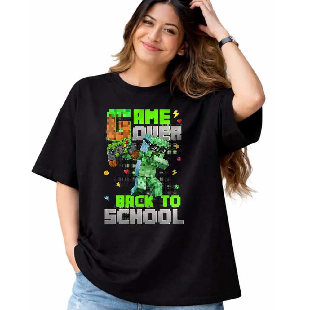 Best Student Shirt, Funny Back To School UnisexT-Shirt/Hoodie/Sweatshirt HLT00 - Game Over Back to School Funny Bruh We Back Kids Boy Gaming T-Shirt, Men, Black, 3X-Large