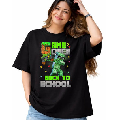 Best Student Shirt, Funny Back To School UnisexT-Shirt/Hoodie/Sweatshirt HLT00 - Game Over Back to School Funny Bruh We Back Kids Boy Gaming T-Shirt, Men, Black, 3X-Large