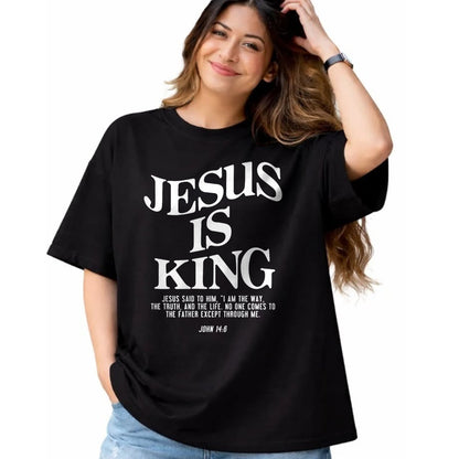 Christian Tee, Christian Faith Unisex T-Shirt/Hoodie/Sweatshirt HLT00 - Jesus Is King Jesus John 146 Costume Christian (On Back) T-Shirt