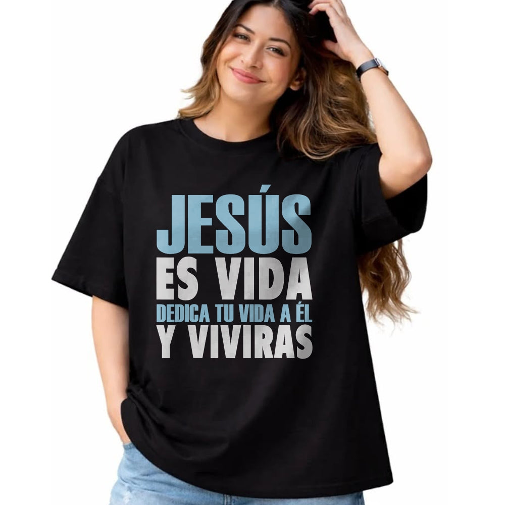 Christian Tee, Christian Faith Unisex T-Shirt/Hoodie/Sweatshirt HLT00 - Jesus Es Vida, Spanish T-Shirt, Spanish Christian Shirt T-Shirt