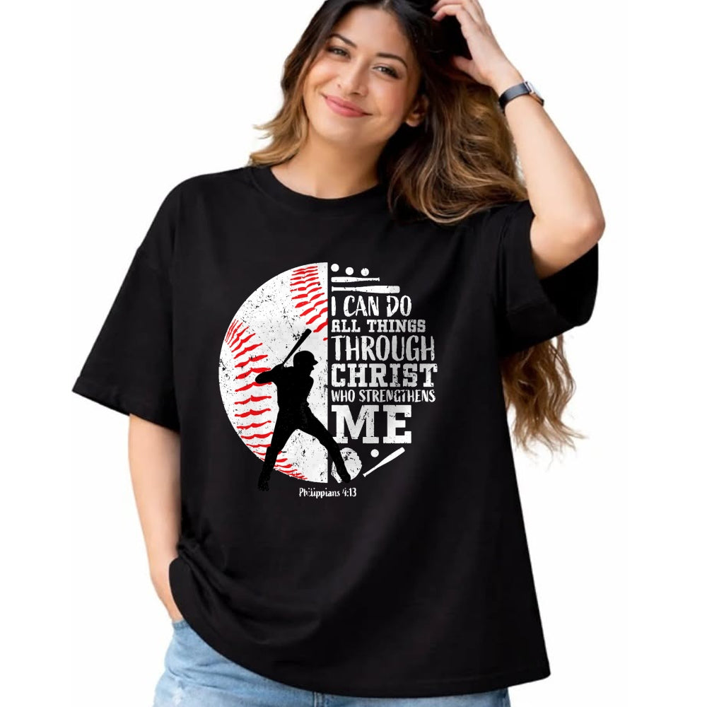 Christian Tee, Christian Faith Unisex T-Shirt/Hoodie/Sweatshirt HLT00 - Gifts Baseball Players Teens Boys Kids Christian Bible Verse T-Shirt