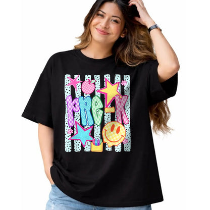 Best Student Shirt, Funny Back To School UnisexT-Shirt/Hoodie/Sweatshirt HLT00 - Back to School Colorful Pre K Checkered Girl Teacher T-Shirt