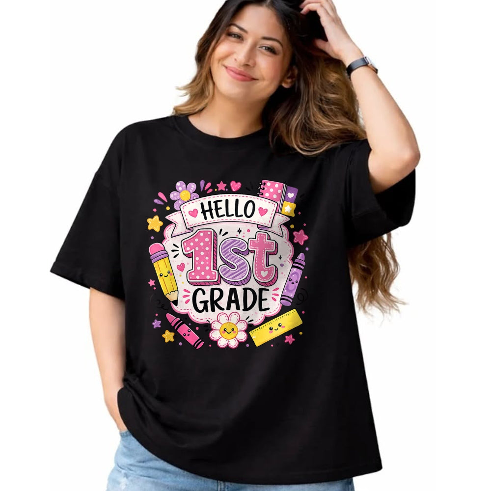 Best Student Shirt, Funny Back To School UnisexT-Shirt/Hoodie/Sweatshirt HLT00 - First Grade Girls Back to School Cute First Day Student T-Shirt