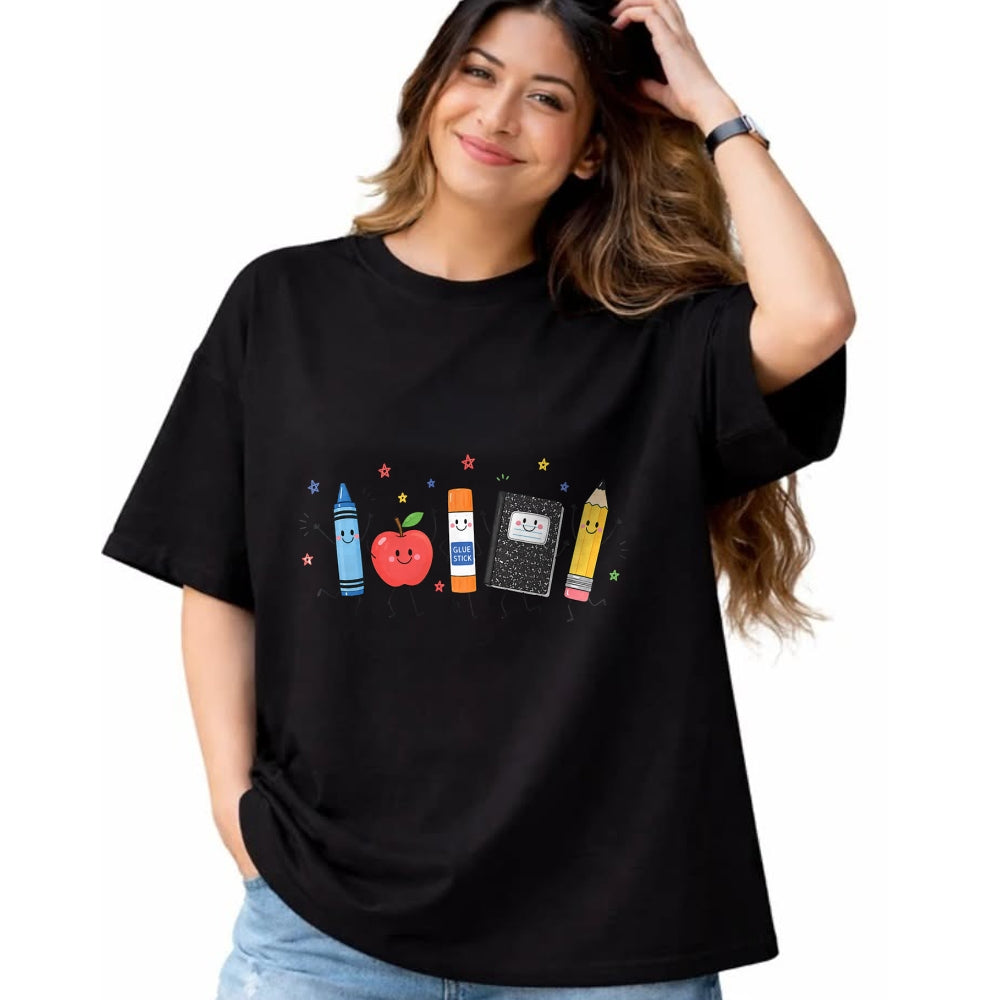 Best Student Shirt, Funny Back To School UnisexT-Shirt/Hoodie/Sweatshirt HLT00 - Funny Teacher Back to School Crayon Apple Pencil Notebook T-Shirt