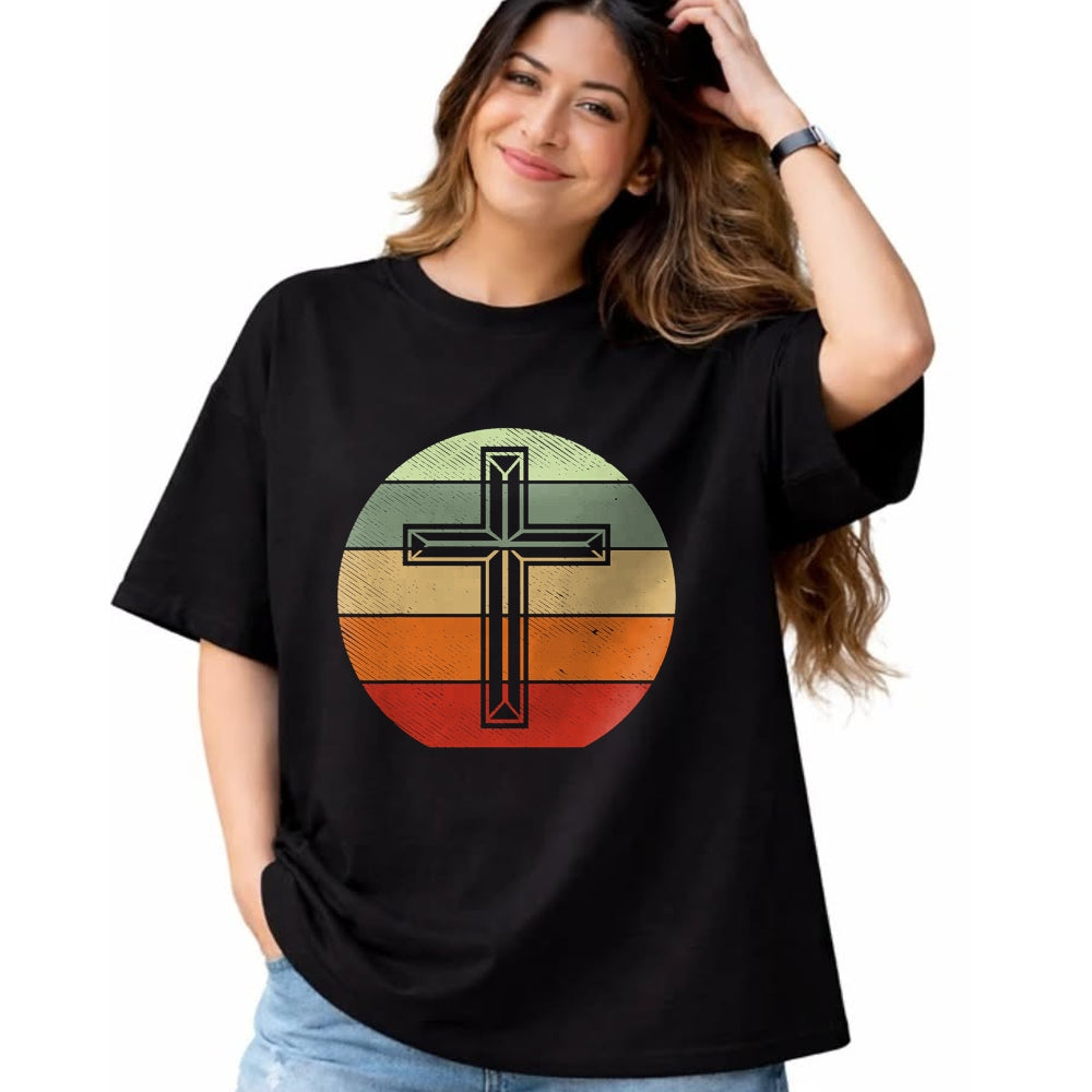 Christian Tee, Christian Faith Unisex T-Shirt/Hoodie/Sweatshirt HLT00 - Jesus Retro Cross Christ God Faith Religious Christian Gift T-Shirt