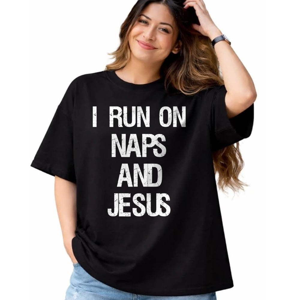 Christian Tee, Christian Faith Unisex T-Shirt/Hoodie/Sweatshirt HLT00 - Funny Run On Nap & Jesus Christ Sayings Christian T-Shirt