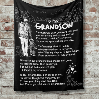Special Gift For Grand Son Blanket - From Grandpa