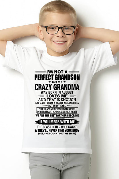 AUGUST SHIRT, I’M NOT A PERFECT GRANDSON-FROM GRANDMA TO GRANDSON-VIRGO08 (SKU2607-13-08)