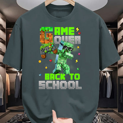 Best Student Shirt, Funny Back To School UnisexT-Shirt/Hoodie/Sweatshirt HLT00 - Game Over Back to School Funny Bruh We Back Kids Boy Gaming T-Shirt, Men, Black, 3X-Large