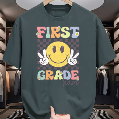 Best Student Shirt, Funny Back To School UnisexT-Shirt/Hoodie/Sweatshirt HLT00 - First Grade Team Smile Face 1st Grade Back to School T-Shirt
