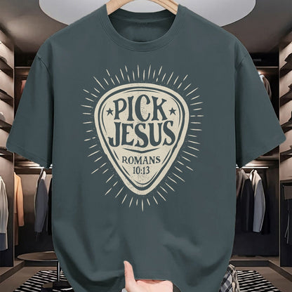 Christian Tee, Christian Faith Unisex T-Shirt/Hoodie/Sweatshirt HLT00 - Guitar Pick Jesus Christian Music Guitarist Pastor Retro T-Shirt