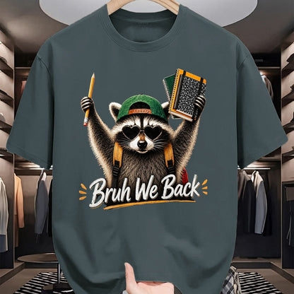 Best Student Shirt, Funny Back To School UnisexT-Shirt/Hoodie/Sweatshirt HLT00 - Funny Back to School Raccoon Bruh We Back for Boys Girls T-Shirt, Men, Black, 3X-Large