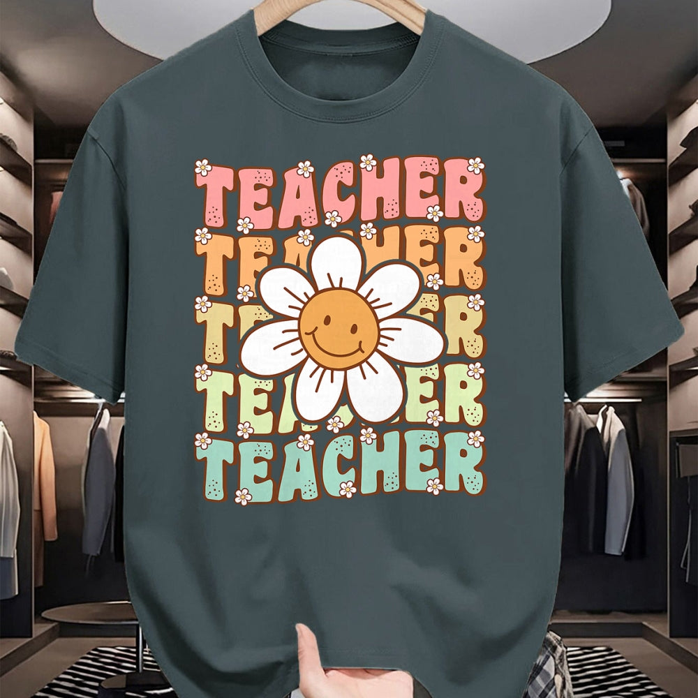 Best Student Shirt, Funny Back To School UnisexT-Shirt/Hoodie/Sweatshirt HLT00 - Groovy Teacher Cute Daisy Flower Retro Back to School T-Shirt