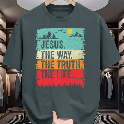 Christian Tee, Christian Faith Unisex T-Shirt/Hoodie/Sweatshirt HLT00 - Jesus The Way Truth Life Women Men Kids Christian Worship T-Shirt (1)