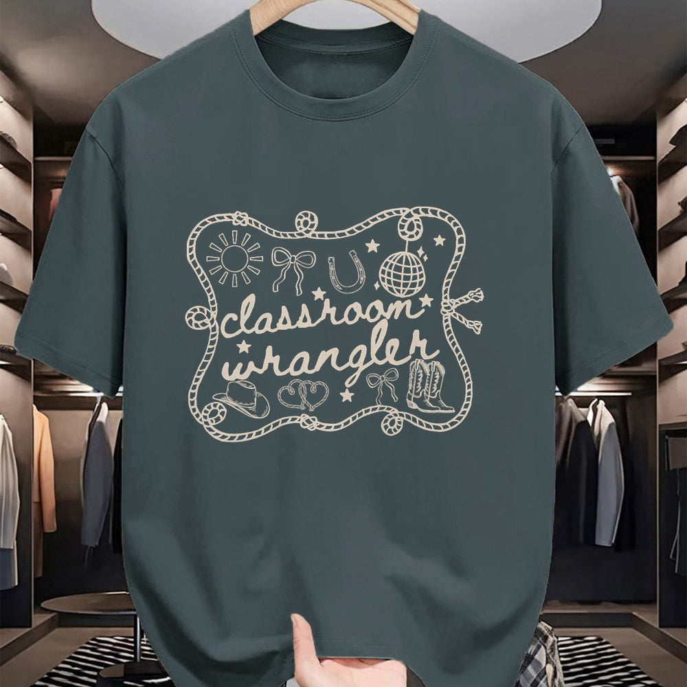 Best Student Shirt, Funny Back To School UnisexT-Shirt/Hoodie/Sweatshirt HLT00 - Classroom Wrangler Teacher Western Cowboy Back to School T-Shirt
