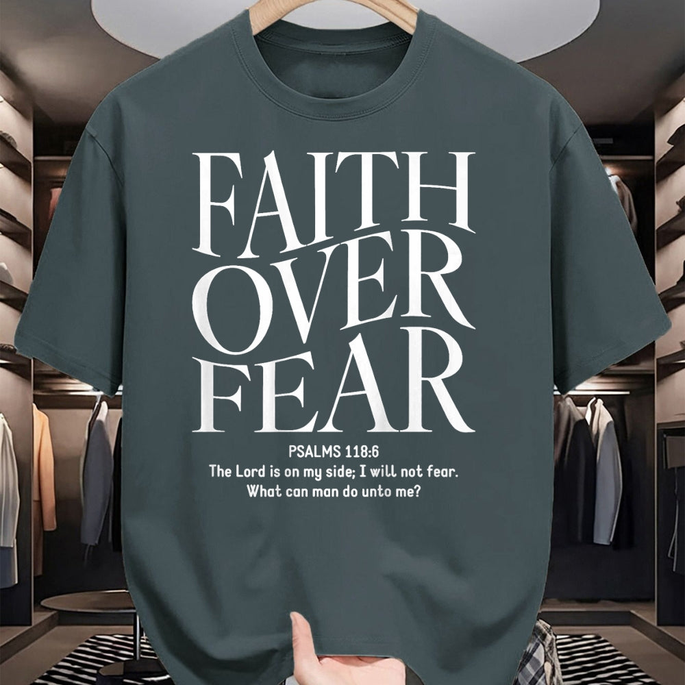 Christian Tee, Christian Faith Unisex T-Shirt/Hoodie/Sweatshirt HLT00 - Faith Over Fear Christian (on back) T-Shirt (1)