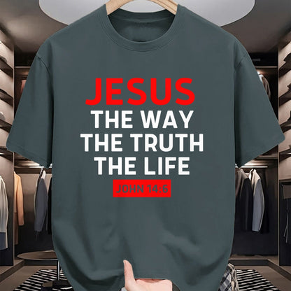 Christian Tee, Christian Faith Unisex T-Shirt/Hoodie/Sweatshirt HLT00 - Jesus The Way Truth Life John 14 6 Christian Bible Verse T-Shirt