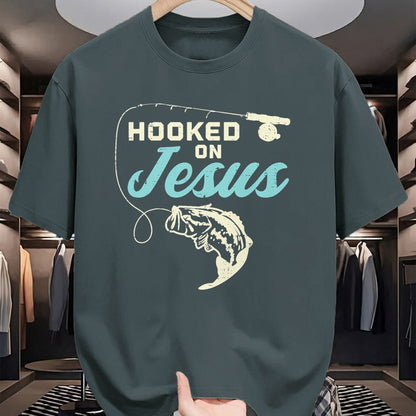Christian Tee, Christian Faith Unisex T-Shirt/Hoodie/Sweatshirt HLT00 - Hook On Jesus Bass Fishing Christian Religious God Gift T-Shirt