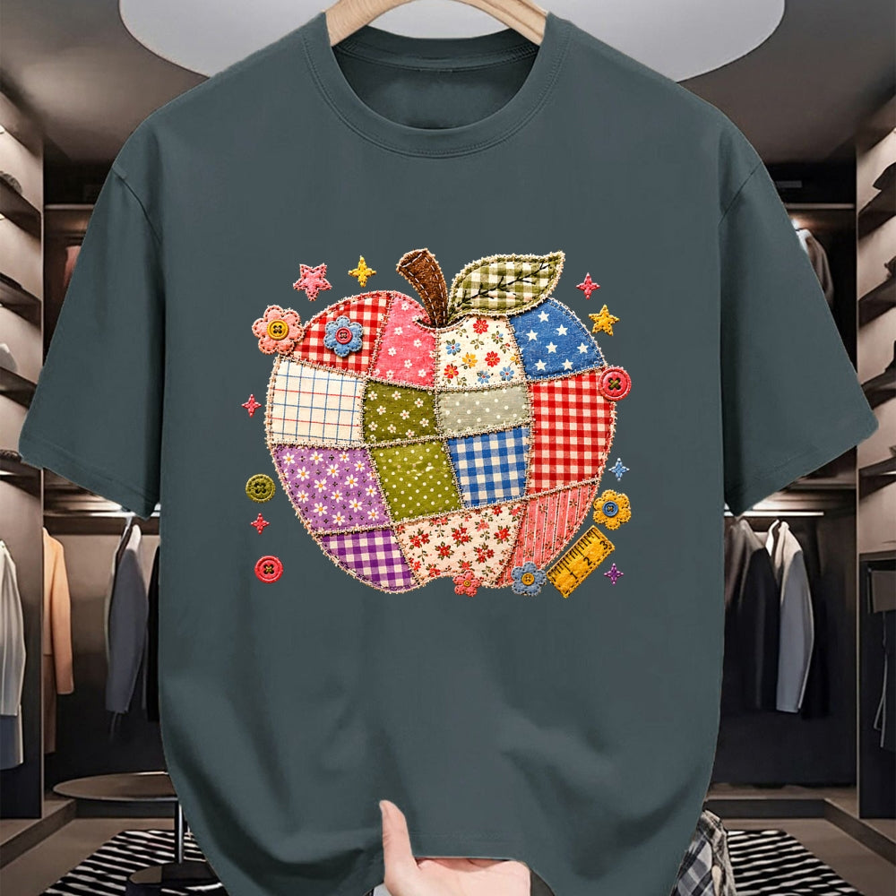 Best Student Shirt, Funny Back To School UnisexT-Shirt/Hoodie/Sweatshirt HLT00 - Cute Patchwork Preppy Apples Back to School Teacher Student T-Shirt