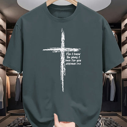 Christian Tee, Christian Faith Unisex T-Shirt/Hoodie/Sweatshirt HLT00 - Cross I Know The Plans Verse Bible Jesus God Christian Gift T-Shirt