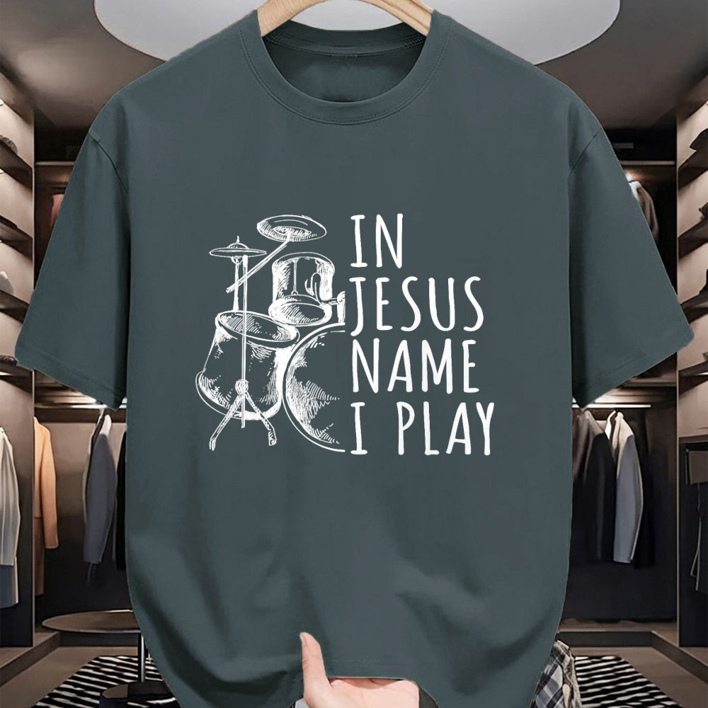 Christian Tee, Christian Faith Unisex T-Shirt/Hoodie/Sweatshirt HLT00 - Christian Drumming In Jesus Name Play Drums Worship Drummer T-Shirt