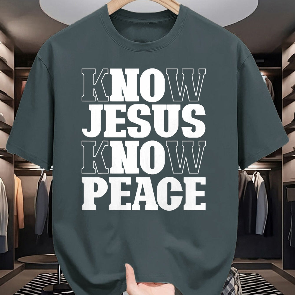 Christian Tee, Christian Faith Unisex T-Shirt/Hoodie/Sweatshirt HLT00 - Know Jesus Know Peace Religion God Church Christian Gifts T-Shirt (1)