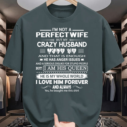 Christian Tee, Christian Faith Unisex T-Shirt/Hoodie/Sweatshirt HLT00 - I_m Not A Perfect Wife But My Crazy Husband Love Me Gifts Pullover Hoodie (1)