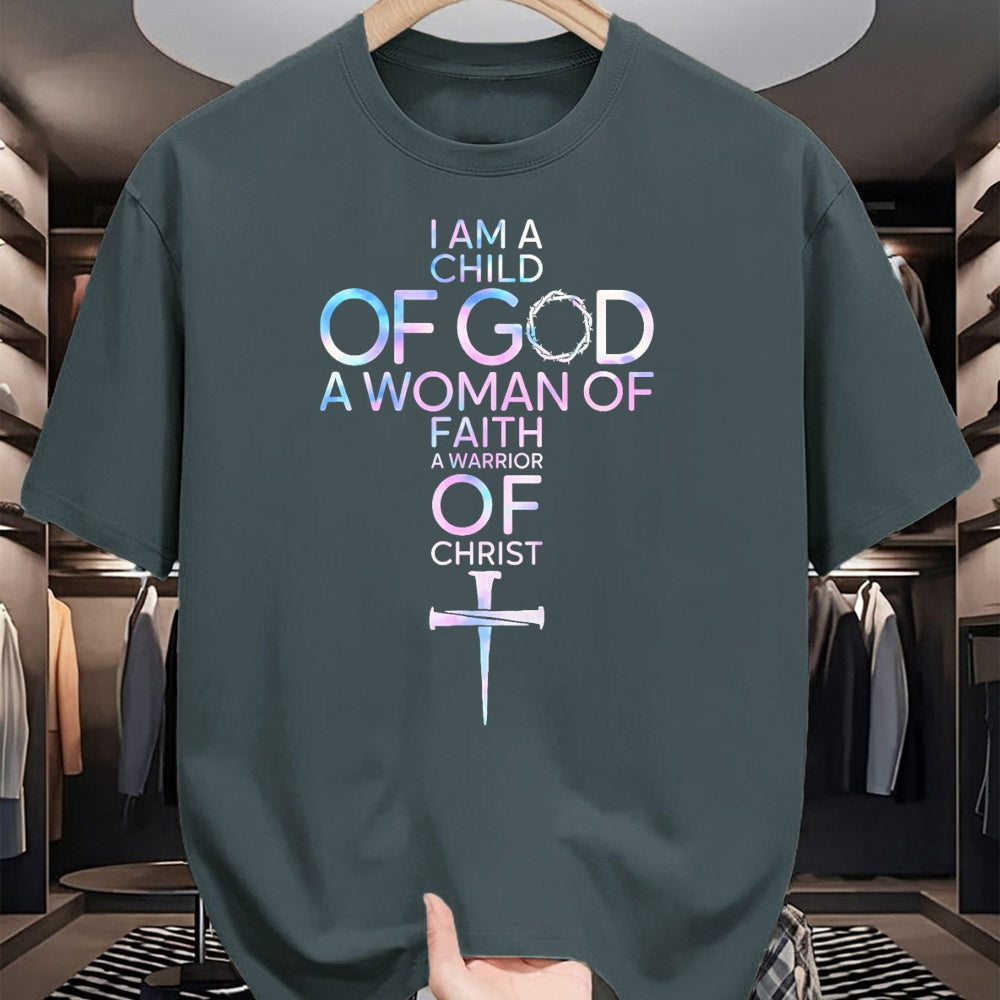Christian Tee, Christian Faith Unisex T-Shirt/Hoodie/Sweatshirt HLT00 - I Am A Child Of God A Woman Of Faith A Warrior Of Christ T-Shirt