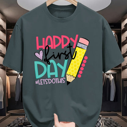 Best Student Shirt, Funny Back To School UnisexT-Shirt/Hoodie/Sweatshirt HLT00 - Happy First Day Let_s Do This Welcome Back To School T-Shirt
