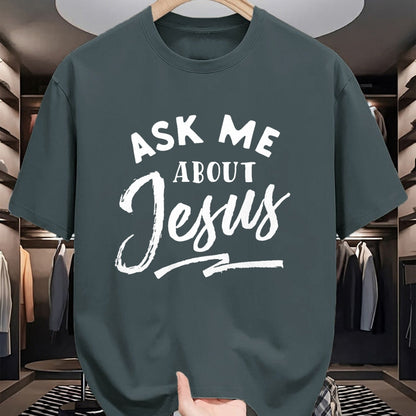 Christian Tee, Christian Faith Unisex T-Shirt/Hoodie/Sweatshirt HLT00 - Christian T Shirt Ask me about Jesus T-Shirt