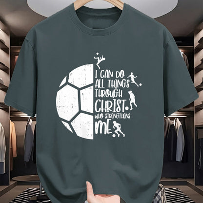 Christian Tee, Christian Faith Unisex T-Shirt/Hoodie/Sweatshirt HLT00 - I Can Do Things Through Christ Soccer Football God Gift T-Shirt